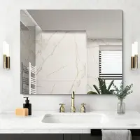 Dripio Rechteckiger Wandspiegel 75x90 cm, rahmenlos, abgerundete Ecken