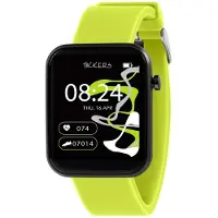 Tikkers Kids Series 13 Smartwatch mit Wecker Kamera GPS-Anschluss Pulsmesser Touchscreen Limettengrünes Silikonarmband