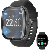 Techmade Smartwatch Buytech Gamma Touchscreen Bluetooth-Anrufe 80 Sportmodi Herzfrequenz und SpO2 Schlaftracking SOS-Funktion für iOS Android Schwarz