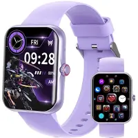 Transformers Kinder Smartwatch Telefonuhr mit Anruffunktion HD Touchscreen Herzfrequenz Schlafüberwachung Sportmodi Wecker für Jungen Mädchen Violett