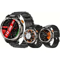 SGDDFIT AMOLED Smartwatch Herren mit Telefonfunktion 600mAh Batterie Sportuhr mit Bluetooth Anrufe mit Schlafmonitor 5ATM Wasserdicht Smart Watch für iOS Android