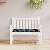 Merkloos Sitzkissen für Gartenbank, schwarz, Rautenmuster, 100x50x7 cm