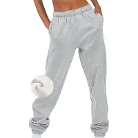 Merkloos Lange Damen-Jogginghose mit hoher Taille und Taschen