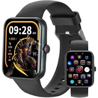 Transformers Kinder Smartwatch Telefonuhr mit Anruffunktion HD Touchscreen Herzfrequenz Schlafüberwachung Sportmodi Wecker für Jungen Mädchen Schwarz