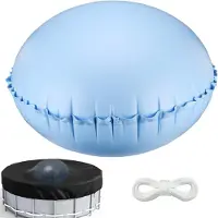Merkloos Winterkissen Poolkissen Luftkissen - 120 x 120 cm - PVC - 0,3 mm - Blau mit 15 m Seil - Für Pool und Fontäne
