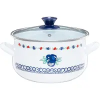 Emalia Olkusz Kalina Traditioneller Emaille-Topf 2L