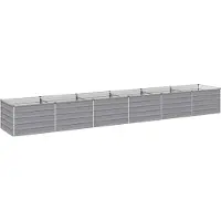 Syfax Hochbeet im Garten Grau 480 x 80 x 55 cm Verzinkter Stahl