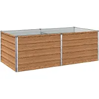 Syfax Hochbeet im Garten Holz Braun 163 x 80 x 55 cm Verzinkter Stahl