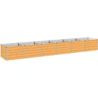 Syfax Hochbeet im Garten Holz Natur 480 x 80 x 55 cm Verzinkter Stahl