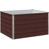 Syfax Hochbeet im Garten Braun 100 x 80 x 55 cm Verzinkter Stahl