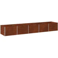 Syfax Hochbeet im Garten Wetterfeststahl 400 x 80 x 55 cm