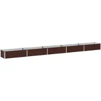Syfax Hochbeet im Garten Braun 400 x 40 x 24 cm Verzinkter Stahl