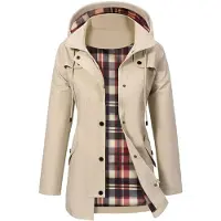 Merkloos Wasserdichte Damenregenjacke mit Kapuze für Outdoor-Aktivitäten