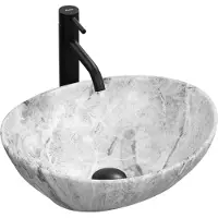 REA Aufsatzwaschbecken Sofia Stone Oval Grey