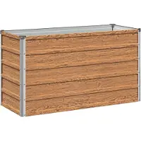 Syfax Hochbeet im Garten Holz Braun 100 x 40 x 55 cm Verzinkter Stahl
