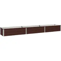 Syfax Hochbeet im Garten Braun 240 x 40 x 24 cm Verzinkter Stahl
