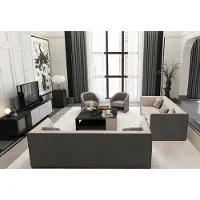 AEA Modernes 6-teiliges Wohnzimmer-Set Sofas Sessel TV-Lowboard Couchtisch