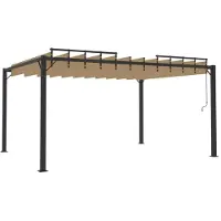 Selius Pavillon aus Aluminium – Verstellbares Lamellendach – 3 x 4 Meter – Taupe