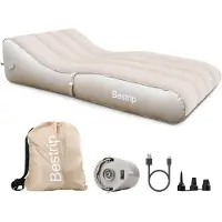 Merkloos Luftliege Luftbett Aufblasbare Sitzbank - 220 x 110 cm - Eingebaute Pumpe - Tragetasche - Für Innen und Außen