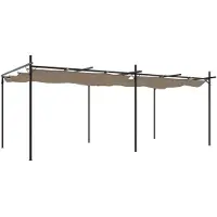 Selius Pergola-Pavillon – Taupefarben, Schiebedach – 589 x 292 cm – Polyester – Stahl, Aluminium