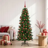 Syfax Künstlicher Weihnachtsbaum mit Weihnachtskugel 120 cm 150 LEDs