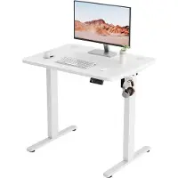 OEM Elektrischer Steh-Sitz-Schreibtisch 80x60 cm, weiß, höhenverstellbar