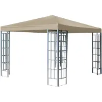 Selius Pavillon-Partyzeltt – 3 x 3 Meter, Beige Polyester-Dach, Beschichtetes Stahlgestell, Wasserabweisend