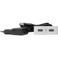 Kopp 939731017 VersaPICK, USB-Einbauset mit 2 USB-Anschlüssen, Ausführung: rechteckig, Kunststoff, Farbe: Aluminium
