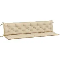 vidaXL Auflage für Hollywoodschaukel Set Sitzkissen und Rückenlehne für 2-Sitzer 3-Sitzer und 4-Sitzer Gartenbank aus Polyester mit Bindebändern Beige 120 cm