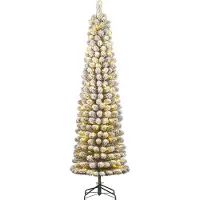 Black Box Trees Charlton Schmaler Künstlicher Weihnachtsbaum mit warmweißen LED-Lichtern - H155 x Ø48 cm - Grün mattiert