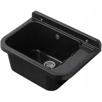 Adgo Waschbecken Für Waschküche Garage Spüle Schwarz 59x34x21 cm