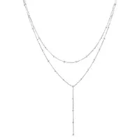 Elli Silberkette "Halskette Layer Y-Kette Kugelkette 925 Silber" Gr. 40, silber, Halsketten, Damen, Silber 925 (Sterlingsilber), Silberkette