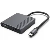 Gembird A-CM-HDMIFDPF-01, USB Typ-C, HDMI, 60 Hz, Grau, 4K Ultra HD, 0,18 m