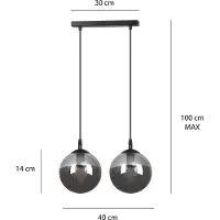 Emibig Hängeleuchte Cosmo Graphit E14 L:40cm B:37cm H:100cm dimmbar