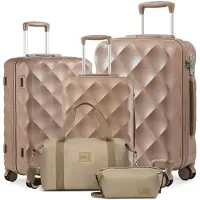 Merkloos Koffer-Set mit Rollen – 5-teilig, mit Doppelrollen – Größe M, L, XL