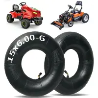 Merkloos Set bestehend aus 2 Innereifen, Größe 15 x 6.00-6, mit Winkelventil
