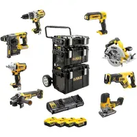 DeWalt 8er Akku Kombopack 18V + 4 Akku + Doppelschnellladegerät II - DCK856P4-QW