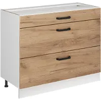 Vicco Küchenunterschrank R-Line Goldkraft Eiche/Weiß 100 cm ohne Arbeitsplatte, Model 71499