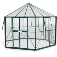 Pergart Vitavia Gewächshaus-Pavillon "Juno 9000" inkl. Stahlfundament smaragd grün 9,0 m² 3 mm ESG, 6 mm HKP