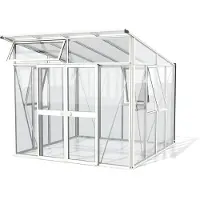 Pergart Gewächshaus "Aura 7800", weiß, B:267cm H:242,3cm T:295cm, Gewächshäuser, Gewächshaus, Alu-Profile, 3 mm Sicherheitsglas, Dach 10 mm Hohlkammerplatten