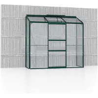 Pergart Vitavia Anlehn-Gewächshaus "Styx 1300" smaragd 1,3 m² 3 mm ESG