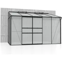 Pergart Vitavia Anlehn-Gewächshaus "Osiris 6500" schwarz 6,5 m² 4 mm HKP