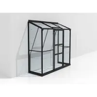 Pergart Vitavia Anlehn-Gewächshaus "Styx 1300" schwarz 1,3 m² 3 mm ESG