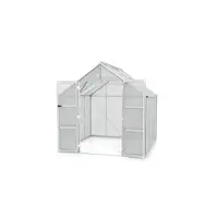 Vitavia Gewächshaus "Domus 6700", silber (silberfarben), B:257cm H:253,9cm T:263cm, Gewächshäuser, Gewächshaus, mit Doppelschwingtüren und bodentiefer Türschwelle, 4 mm Hohlkammer