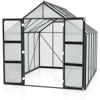Pergart Vitavia, Aktionsangebot (inkl. 100 Euro Zubehör): Gewächshaus "Domus 8300", schwarz, 8,3 m², 4 mm HKP