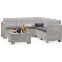 Dmora Lounge-Set für den Außenbereich Eris, 100 % Italy, Weiß