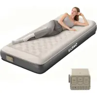 Merkloos Luftmatratze Luftbett Campingmatratze - 190 x 90 x 22 cm - Eine Person - Mit eingebauter Pumpe - Mit eingebautem Kissen