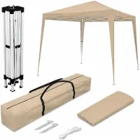 Selius Pavillon, 3 x 3 Meter, Klassisches Beige – 9 m² Wasserdichtes Nylon – Stahlrahmen mit Legierung