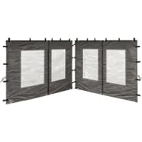 Selius 2 Paneele aus PE-Material, 300 x 195 cm, für ein 3x3 Meter Pavillon, Farbe Anthrazit, RAL 7012