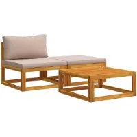 Syfax Modulares Sofa-Set mit Kissen 3 stk. 2-Sitzer Massivholz Akazie